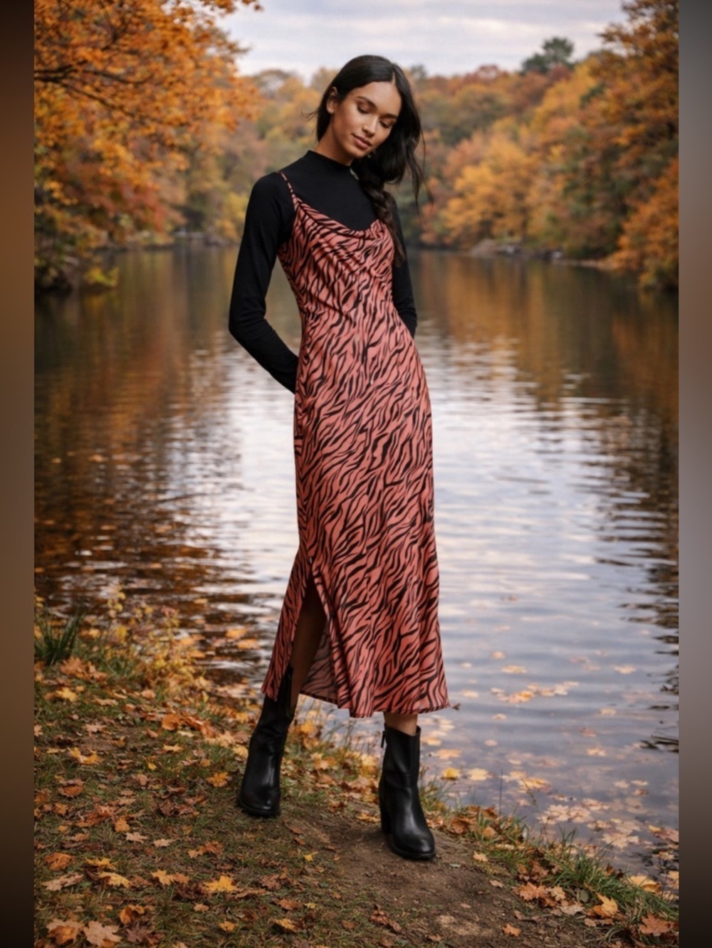ANTHROPOLOGIE NWT Elyse Printed Bias Slip Dress Size S